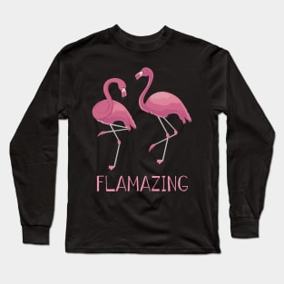 Feathered Fantasy Flamingo Artistry, Ideal Tee for Bird Lovers Long Sleeve T-Shirt